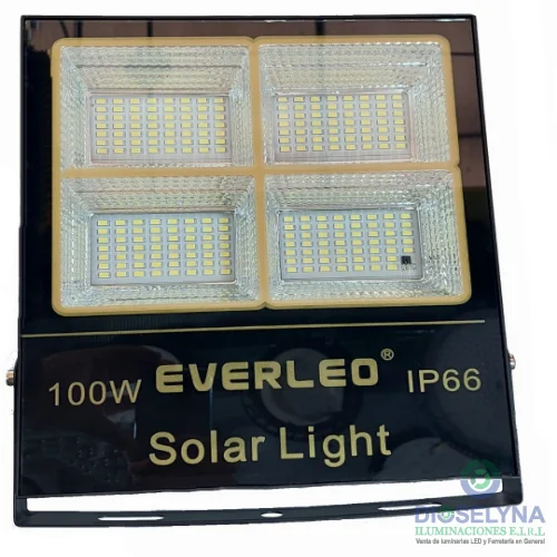 REFLECTOR LED CON PANEL SOLAR 100W IP66 6500K EVERLEO