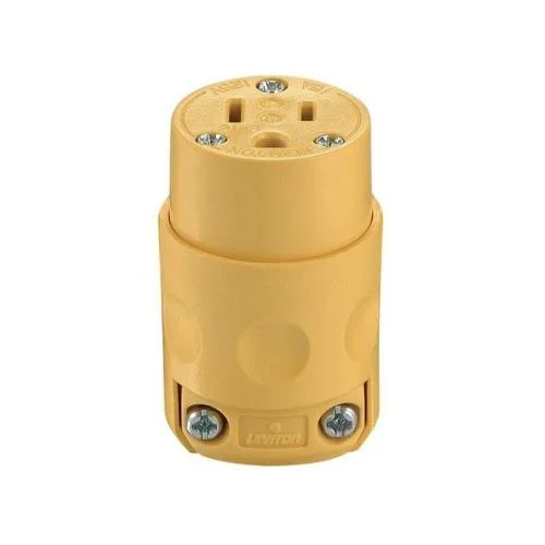 TOMACORRIENTE AÉREO PLANO 2X15A+T 125/250V NEMA 5-15R PVC LEVITON