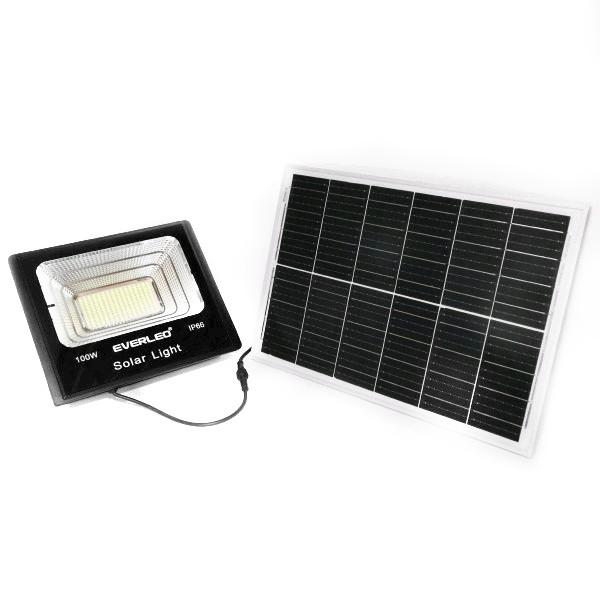 REFLECTOR LED CON PANEL SOLAR 100W IP66 6500K EVERLEO