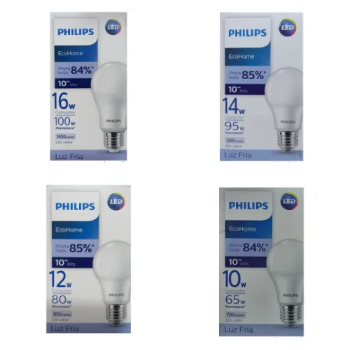 LAMPARA LED BULB 16W/ 14W/ 12W/ 10W/ 7W 6500K 220-240V E27 ECOHOME PHILIPS