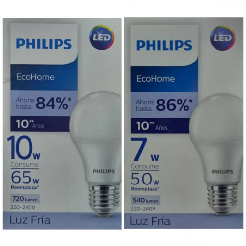 LAMPARA LED BULB 16W/ 14W/ 12W/ 10W/ 7W 6500K 220-240V E27 ECOHOME PHILIPS