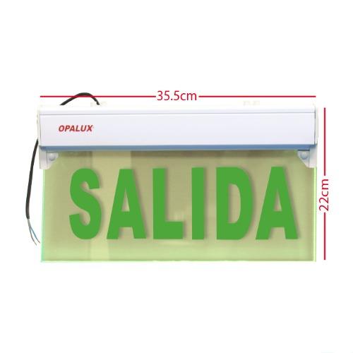 SEÑAL DE SEGURIDAD LED »SALIDA« 35.5X22CM ILUMINADA OPALUX